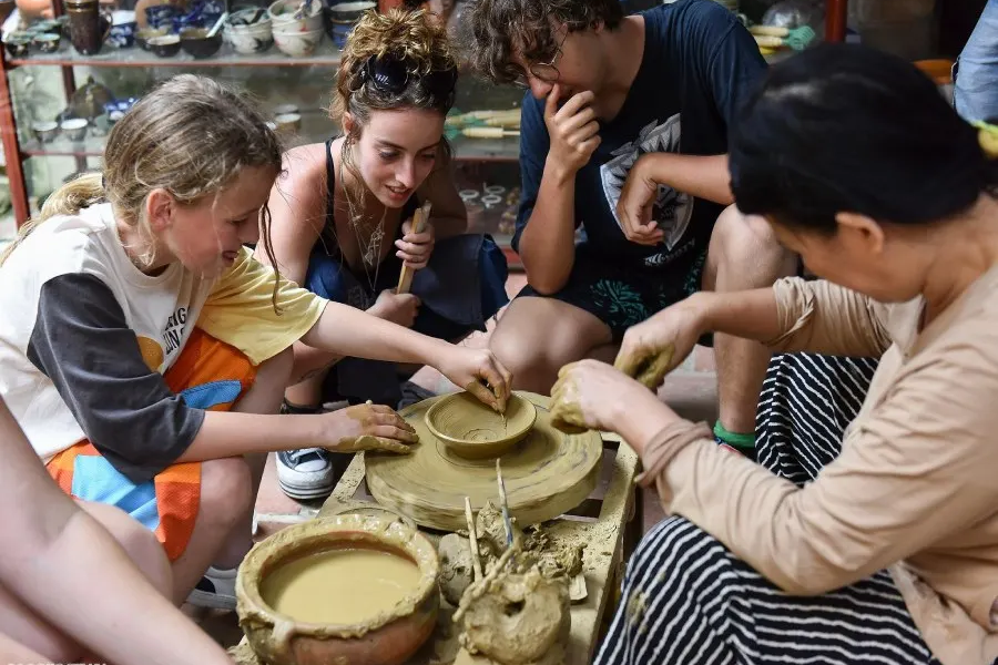 Pottery making in Thanh Ha is a fun thing to do in Hoi An with kids